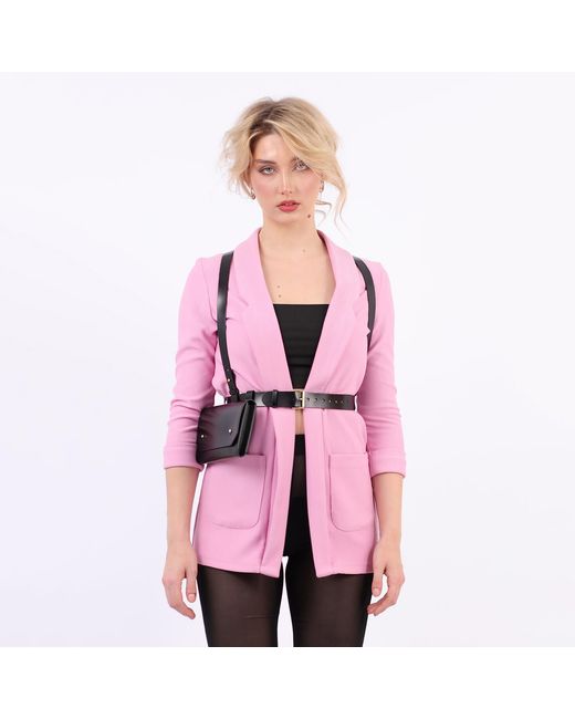 Haute Cuir Black Leather Envelope Harness Bag