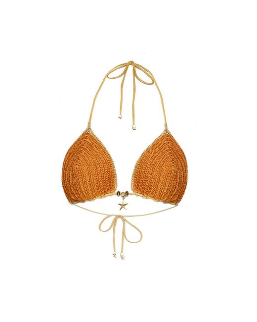 Cherina Beachwear Llc Brown Sasha Top Crochet