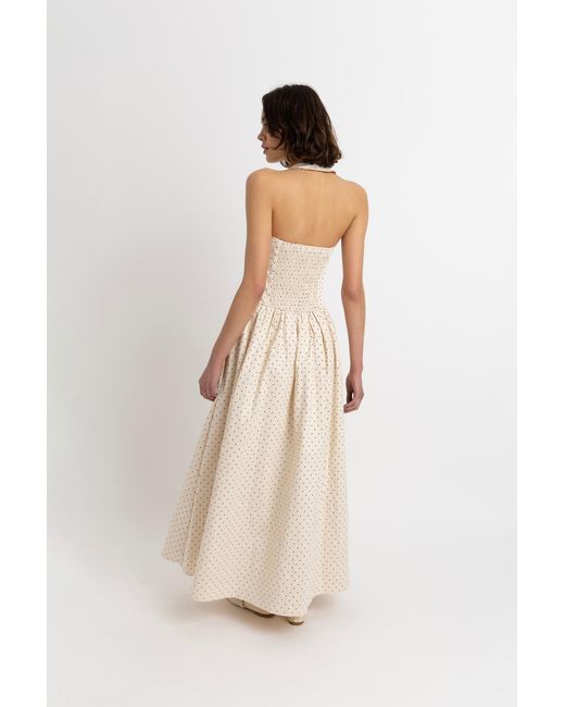 Amy Lynn White Neutrals Judie Polka Print Maxi Dress