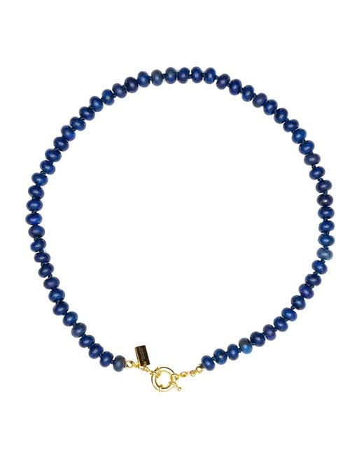Christina Greene Blue Sweet Stone Beaded Knotted Necklace