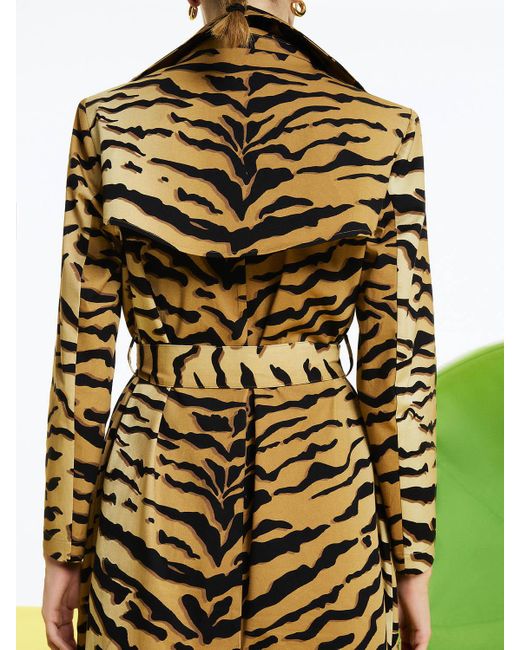 Nocturne Natural Tiger Printed Trench