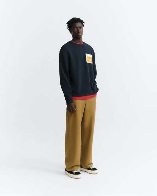 Thinking Mu Blue Straw Camp Leon Sweatshirt for men