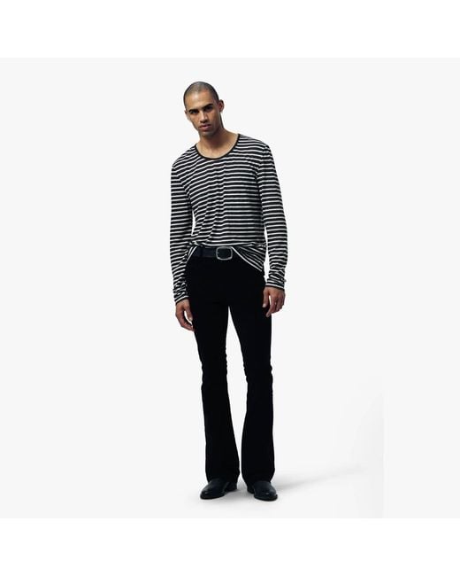Other Uk Black Long Sleeve Stripe T-Shirt for men