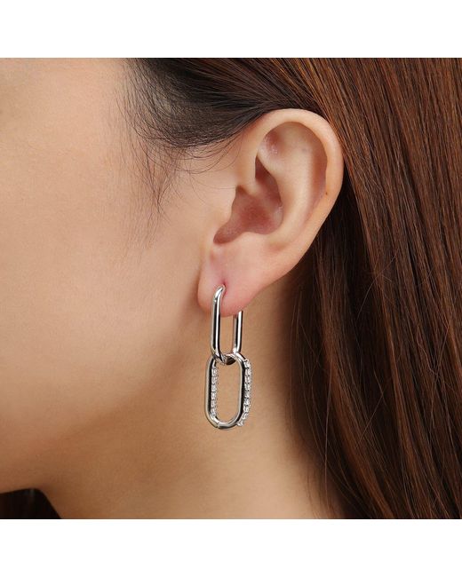 Arte Madrid Metallic Toggle Convertible Hoop Earrings