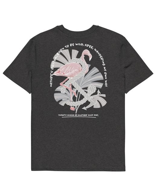 Anchor and Crew Black Heather Flamingo Another Good Day Organic Cotton T-Shirt