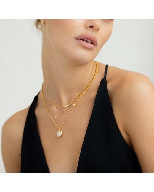 Arctic Fox & Co. Metallic Mother Of Pearl Pendant Necklace