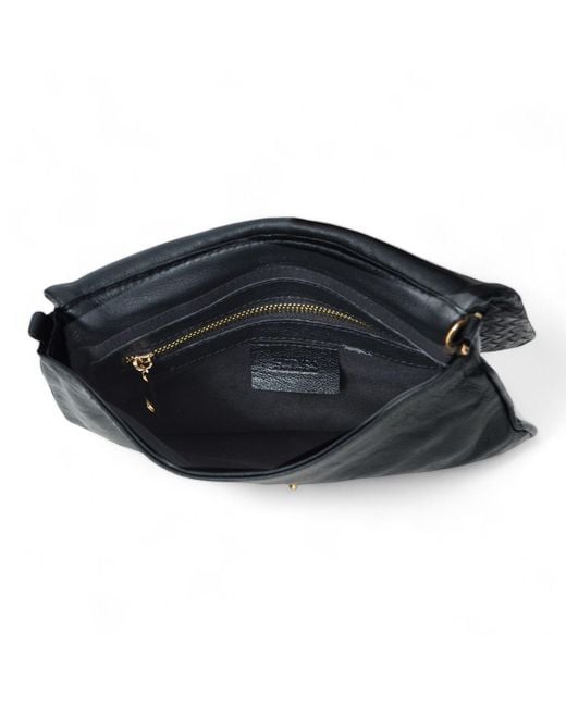 Hides Leather Co. Black Minimalist Leather Crossbody Travel Pouch