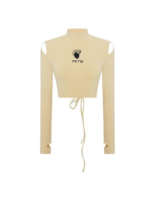 Pcfg Natural Neutrals Long Sleeve Crop Top