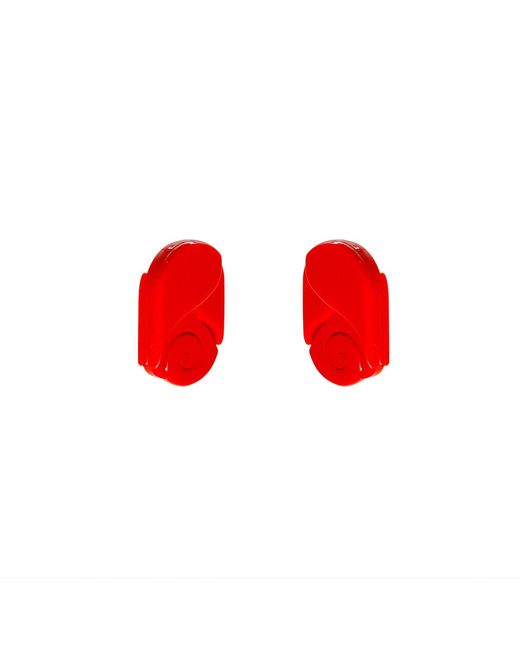 Gissa Bicalho Red Handmade Acrylic Earring Rosebud M