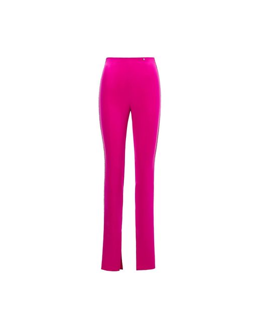 Nissa Pink Embellished High-waisted Pants