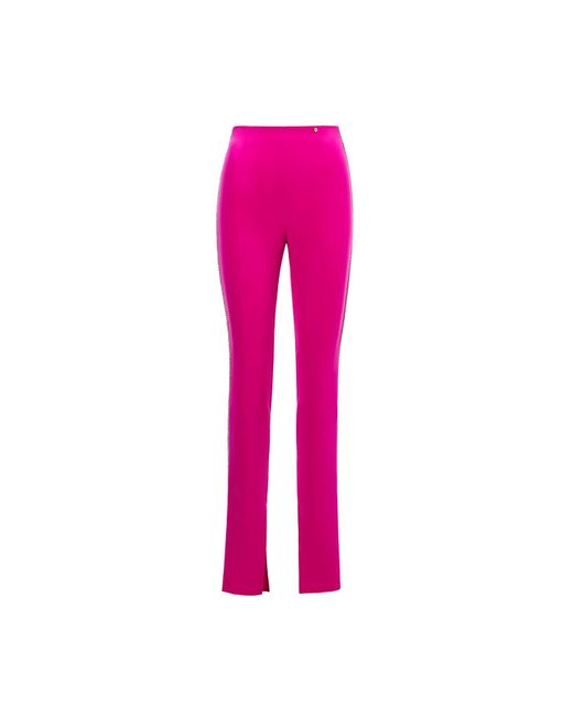 Nissa Pink Embellished High-waisted Pants