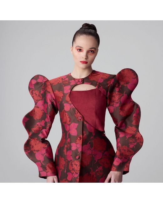 Psychedelic Overdose. Red Butterfly Brocade Jacket
