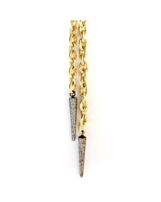 Persia Dona Jewelry Metallic Double Spikes Necklace