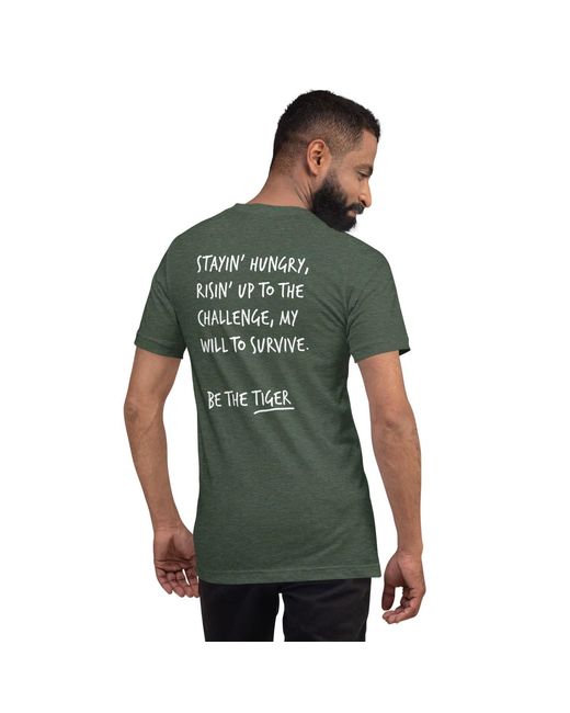 Anchor and Crew Green Forest Think Ocean Tiger Aspirations Cotton Embroidered T-Shirt for men