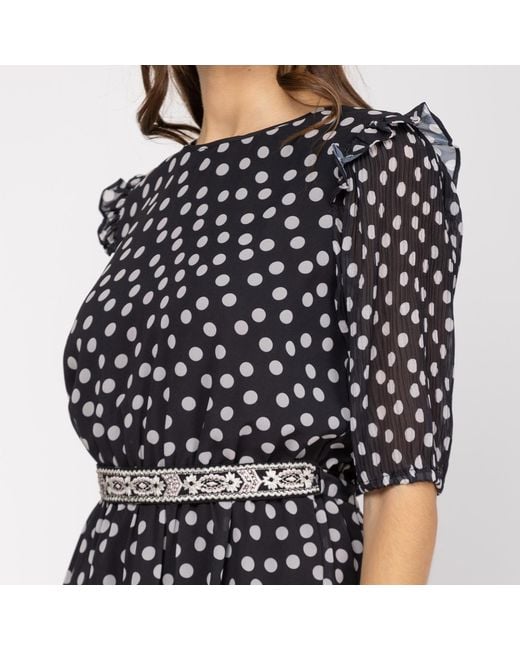 Niza Black Short Round Neck Dress