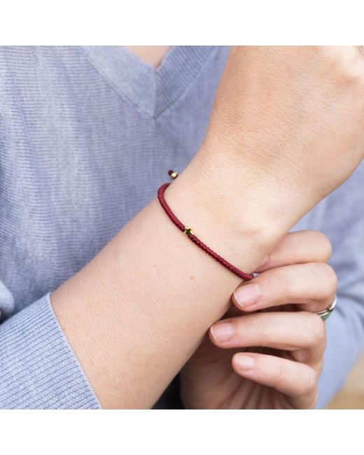 Harbour Uk Red Golden Star Vermeil Rope Bracelet