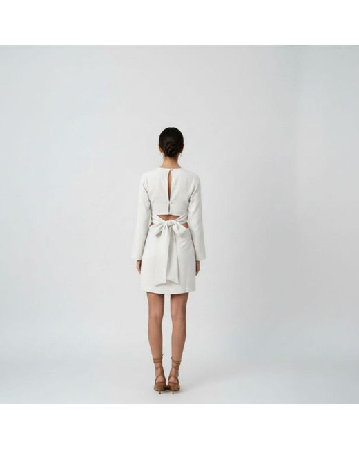 Mimhi Maison White Cut-Out Mini Dress With Open Back – Ivory