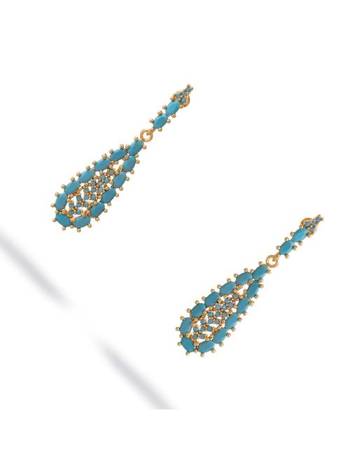 Ebru Jewelry Blue Vintage Teardrop Earrings