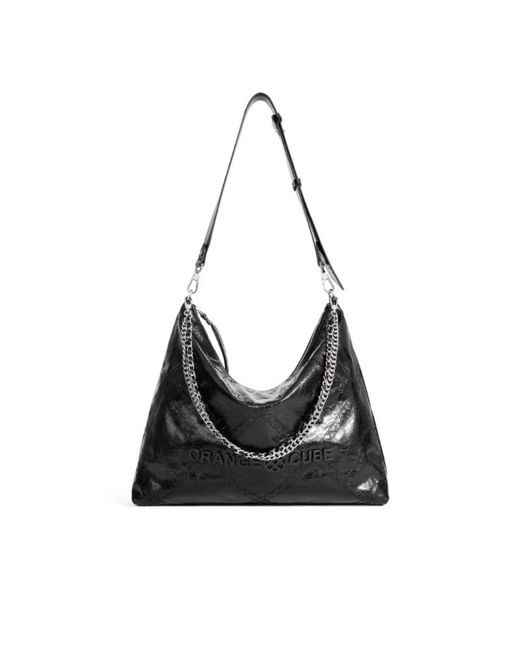 Orange Cube Black Metropolitan Crossbody Bag