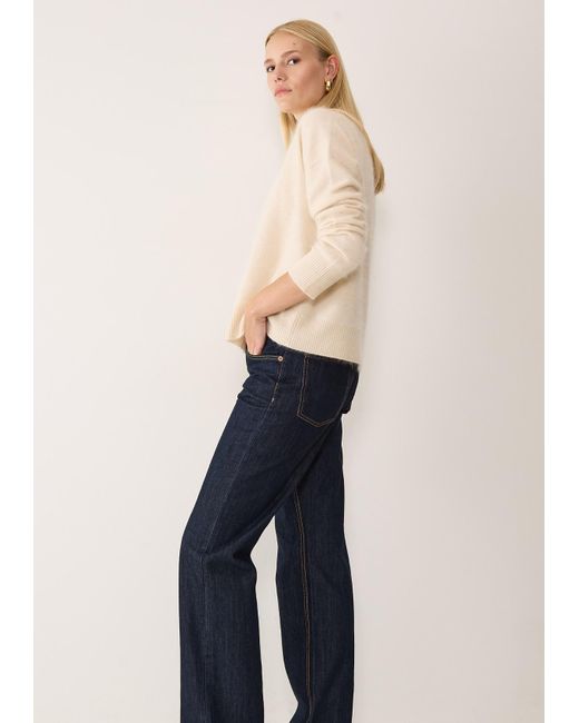 Loop Cashmere Neutrals Brushed Cashmere Sweater in Natural | Lyst UK