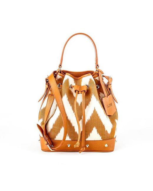 SJW BAGS LONDON Orange Primrose Ikat Bag