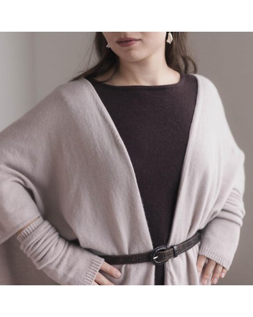 Fiora Muse Gray Cashmere Open Front Poncho