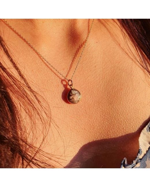 Harfi Metallic Vermeil Plated Opal October Birthstone Necklace