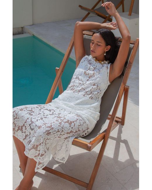 Palm Collective White Neutrals Fleur Lace Maxi Dress