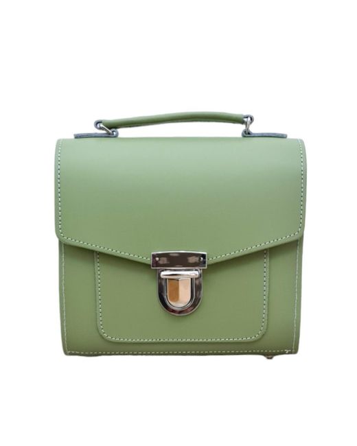 Zatchels Green Handmade Leather Sugarcube Plus