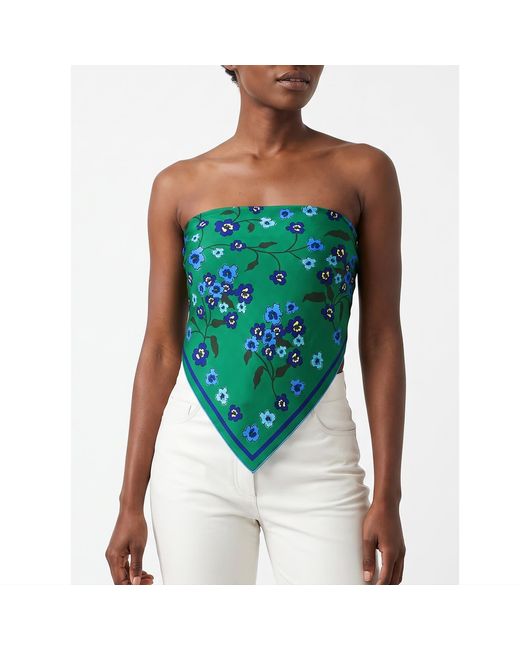 Jessie Zhao New York Green Emerald Echo Double Sided Silk Scarf