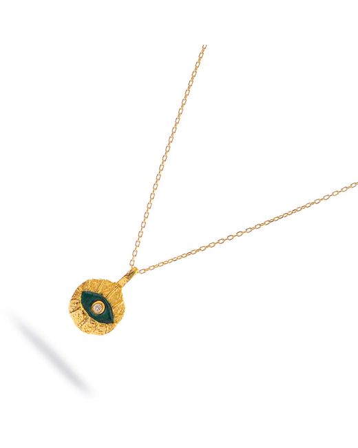 Ebru Jewelry Metallic Emerald Soul Evil Eye Necklace