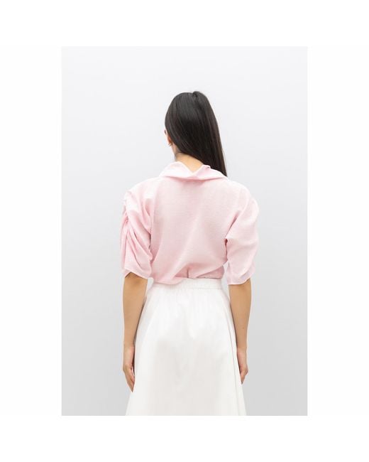 Bianca Popp Pink Puff Blouse With Collar