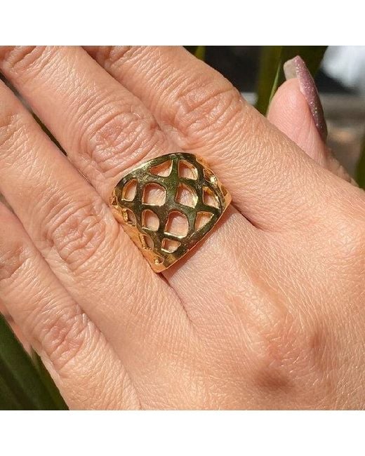 Lexi Jewelry Yellow Fresh Catch Sardine Fish Ring Adjustable & Reversible