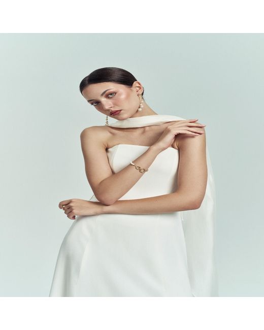 Elsava White Long Dress