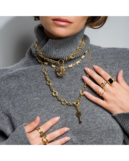 Alexie of Athens Metallic Ella Front Lock Charm Chain