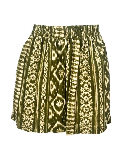 L2R THE LABEL Green Morocco Linen Boxer Shorts