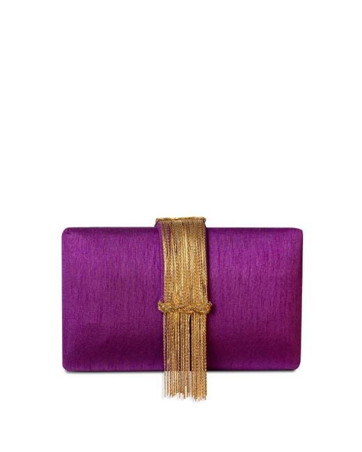Simitri Purple Royal Fringe Clutch