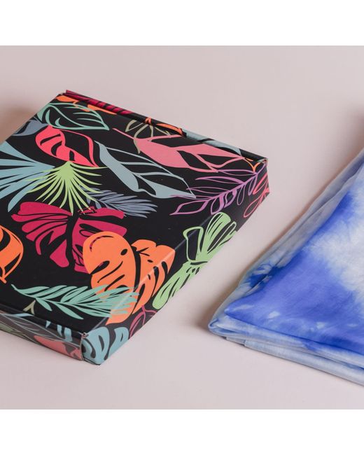 Silk and Bears Blue Cloud Shibori Habotai Silk Scarf – Hand-Dyed Mulberry Silk