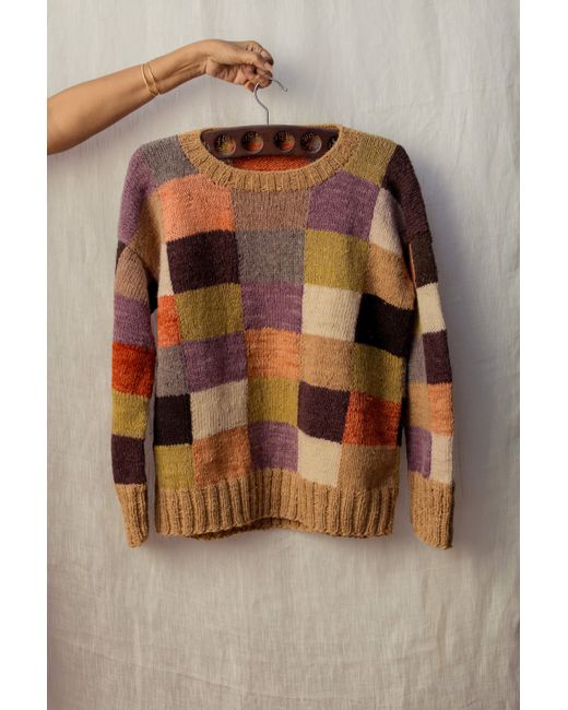 Charkha & Loom Brown Monal Patchwork Pullover Multicolour