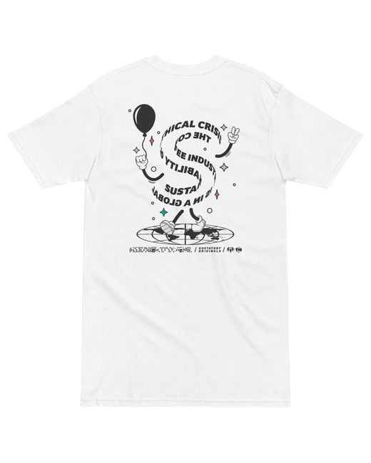 Anchor and Crew White Gustatory Originals Sustainability Crisis Heavy Cotton Embroidered T-Shirt