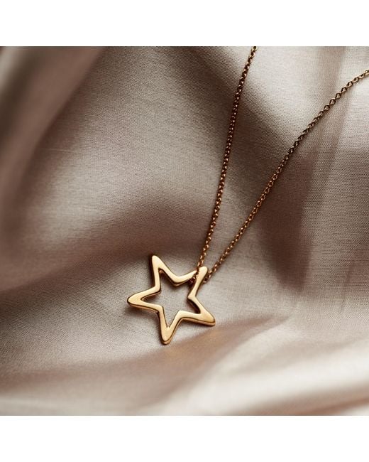 Posh Totty Designs Metallic Gold Plated Open Star Necklace