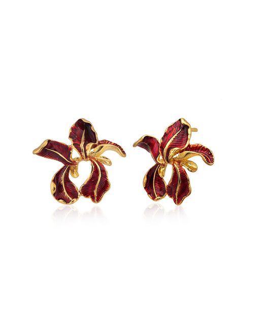 Milou Jewelry Brown Fleur De Lis Earrings