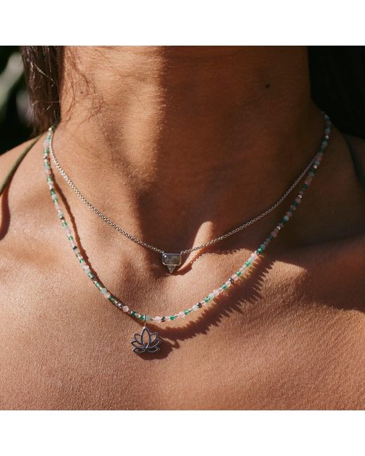 Zohreh Metallic Labradorite & Sapphire Necklace Sterling