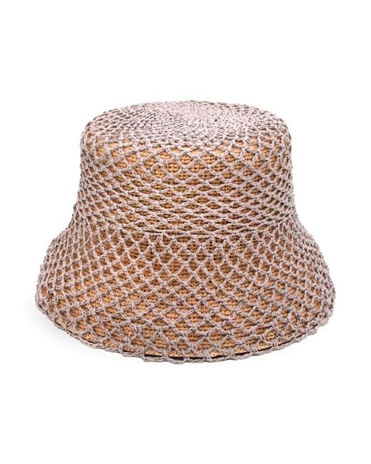 Shaded the Label Brown Neutrals Thistlecombe Pebble & Natural Straw Bucket Hat
