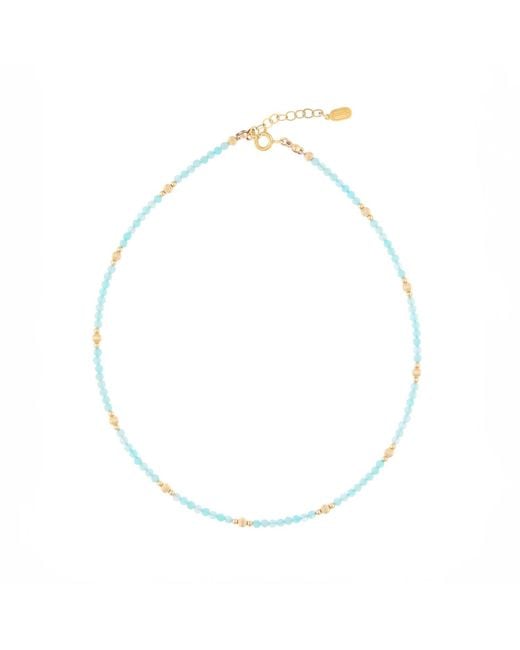 Inari Jewellery Metallic Celestial Choker Necklace Amazonite Gemstone