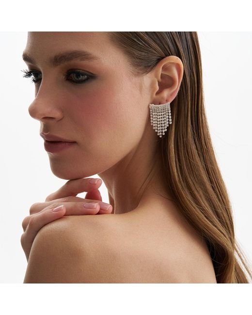 Maison De Gala White Eva Crystal Dangle Earring