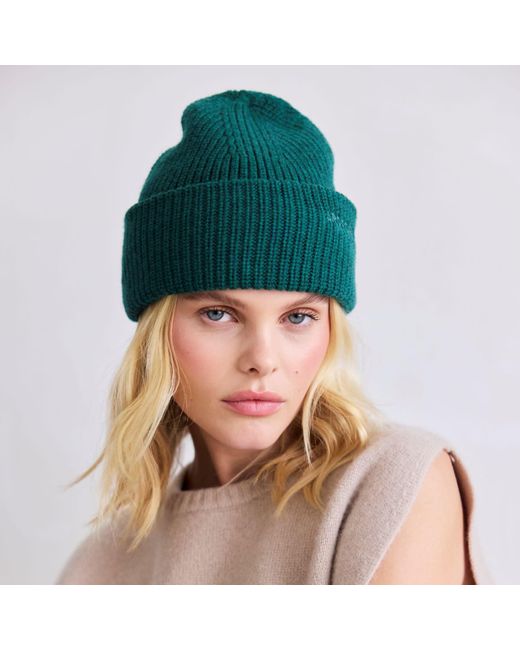 Arctic Fox & Co. Green Embroidered Merino Wool Beanie