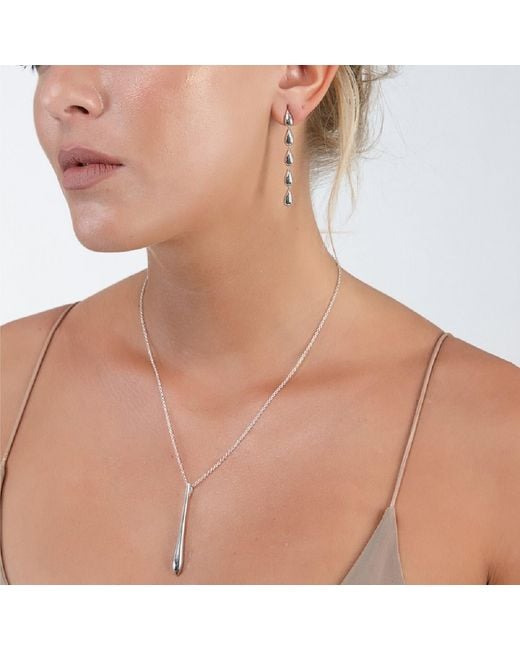 Lucy Quartermaine Metallic Sterling Solid Tear Drop Pendant