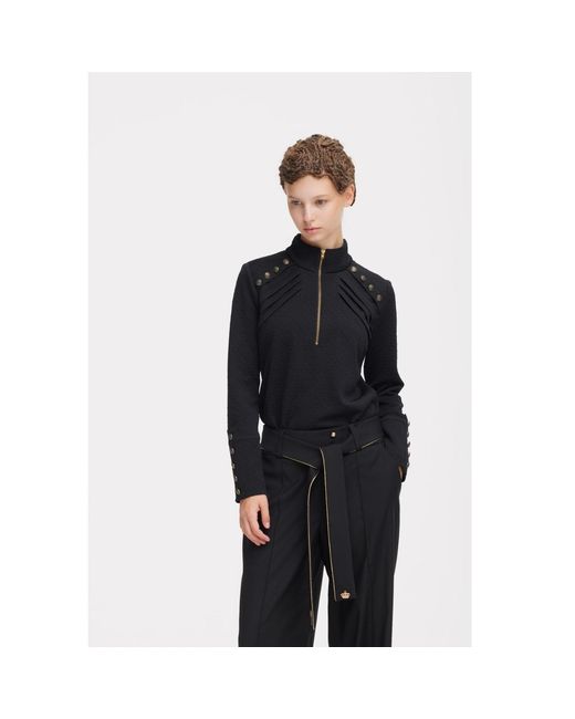 Julia Allert Black Tie-Waist Straight-Leg Trousers –