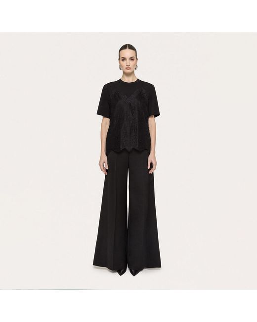 Nissa Black Lace-Panel Top